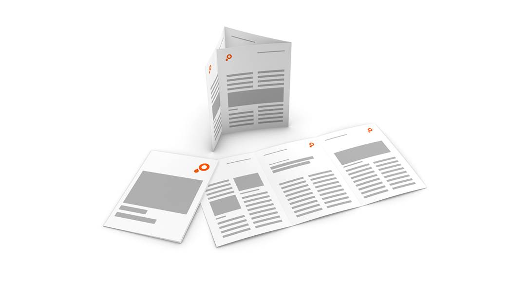 Dépliants pli roulé vertical