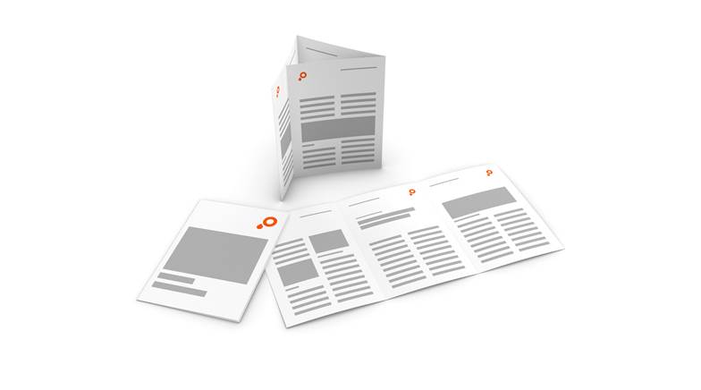 Dépliants pli roulé vertical