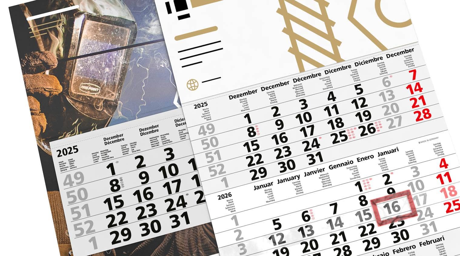 Grilles de calendrier et curseur de date