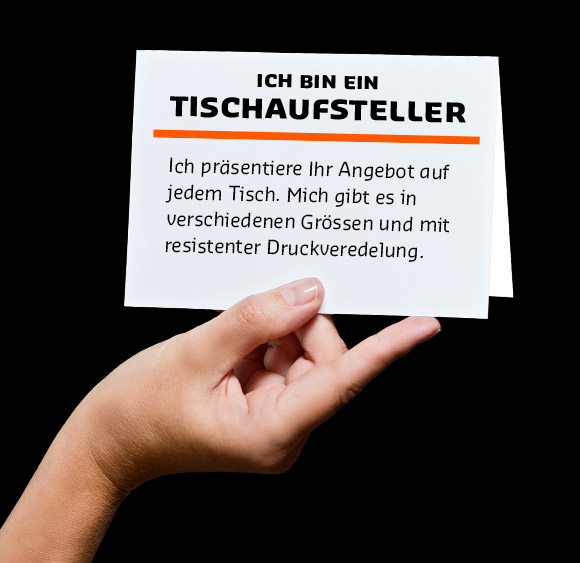 Tischaufsteller in vielen Formaten drucken